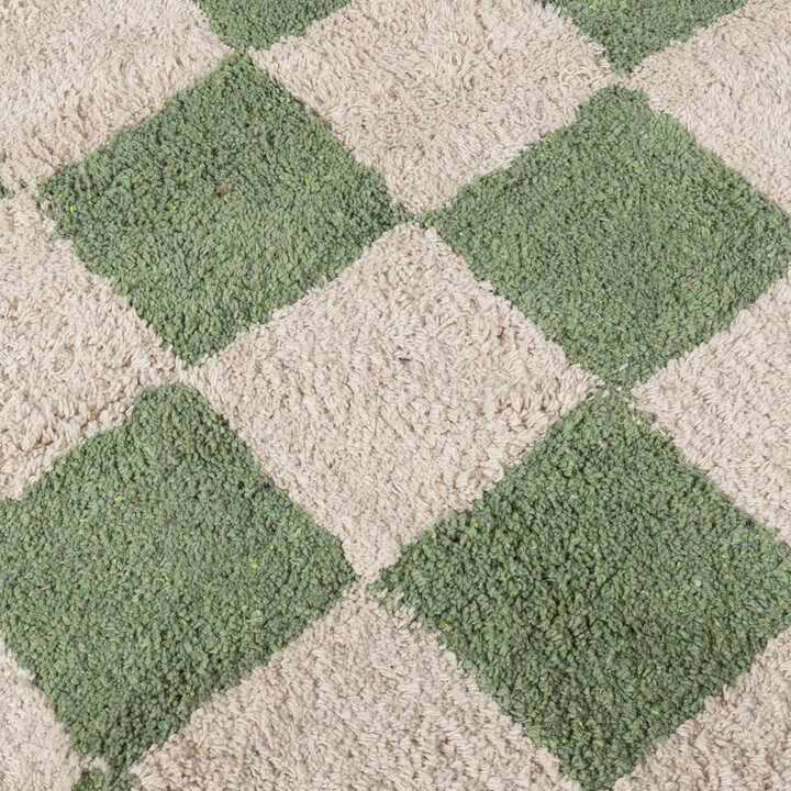Rond retro vloerkleed - Gambit Groen/Wit - 3