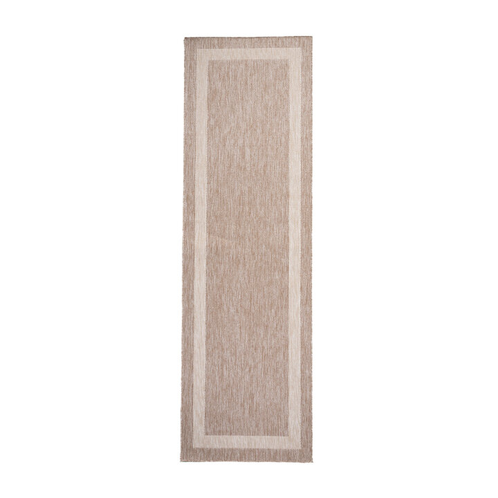 In- & Outdoor loper - Sierra Border Beige/Creme - 1