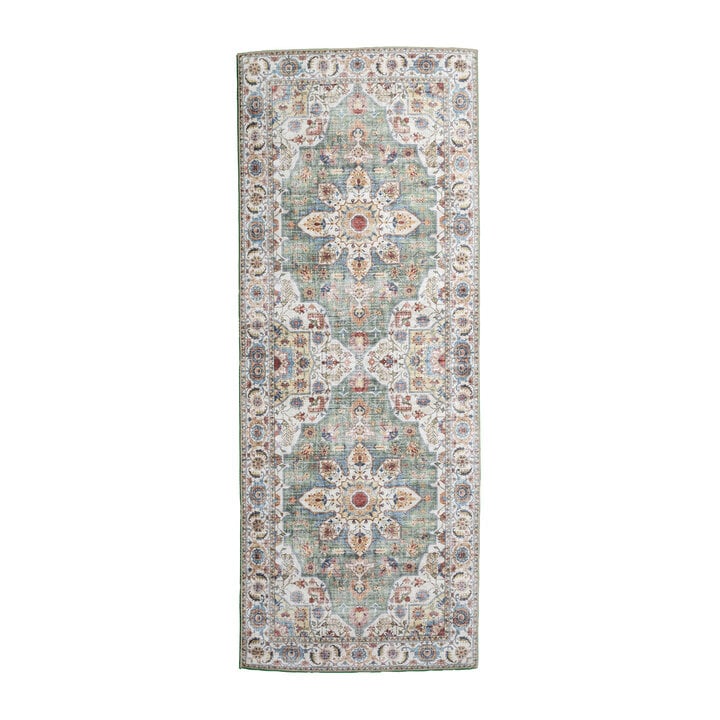 Wasbare loper - Domingo Mandala Olijfgroen - 1