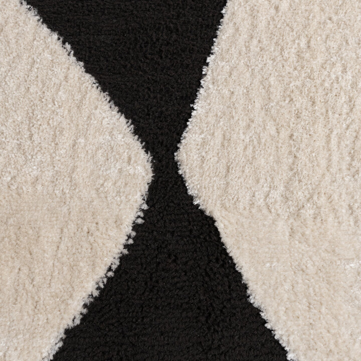 Japandi vloerkleed - Yori Abstract Creme/Zwart - 3