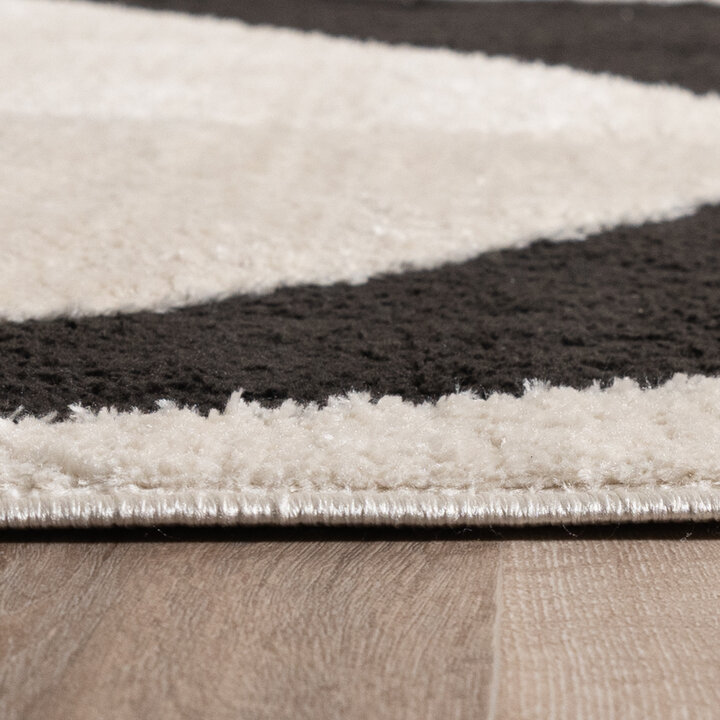 Japandi vloerkleed - Yori Abstract Creme/Zwart - 5