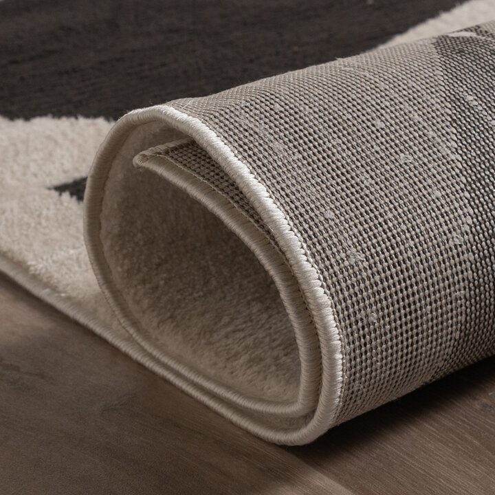 Japandi vloerkleed - Yori Abstract Creme/Zwart - 6