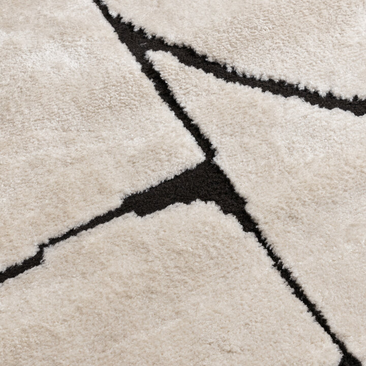 Japandi vloerkleed - Yori Blocks Creme/Zwart - 3