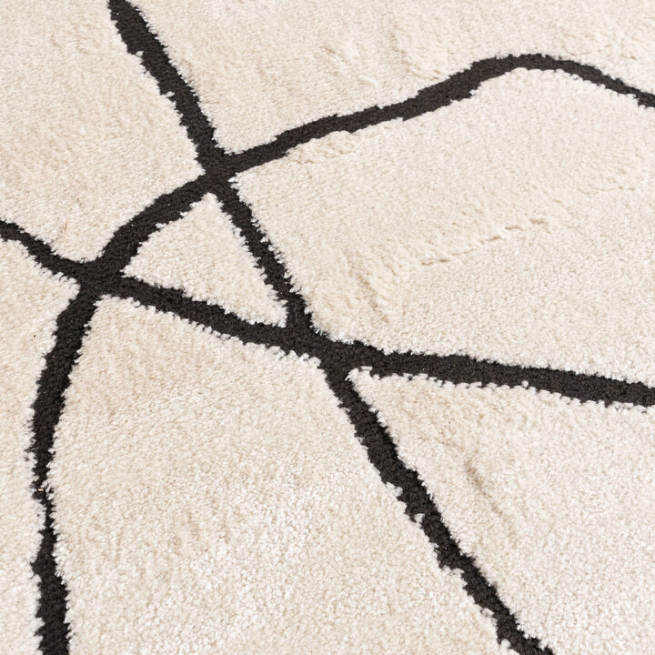 Japandi vloerkleed - Yori Lines Creme/Zwart - 3
