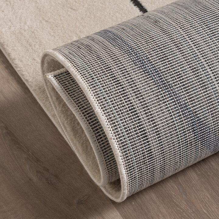 Japandi vloerkleed - Yori Lines Creme/Zwart - 6
