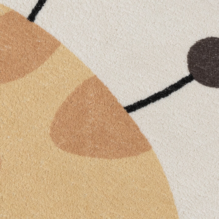 Rond wasbaar kindervloerkleed - Sammy Giraffe Geel - 3