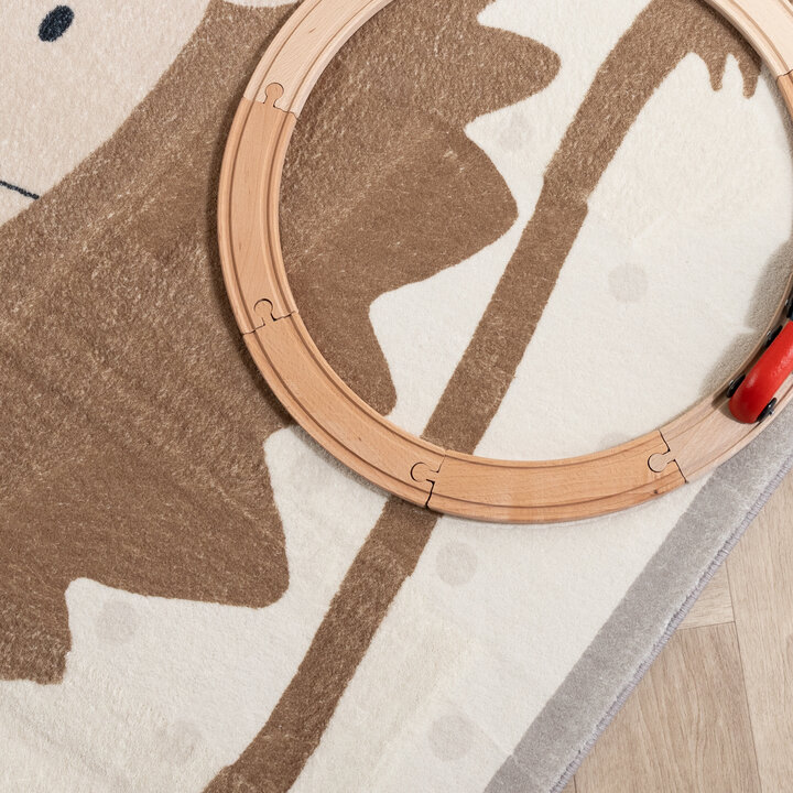 Wasbaar kindervloerkleed - Simba Lion Bruin - 3