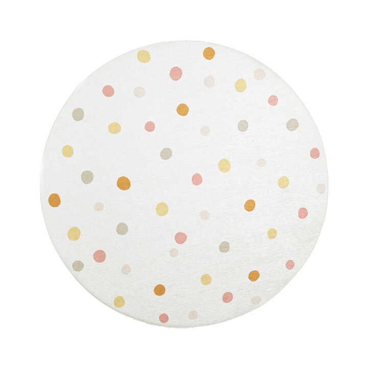Rond wasbaar kindervloerkleed - Evi Confetti Multicolor - 1