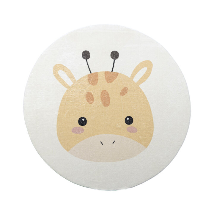 Rond wasbaar kindervloerkleed - Sammy Giraffe Geel - 1