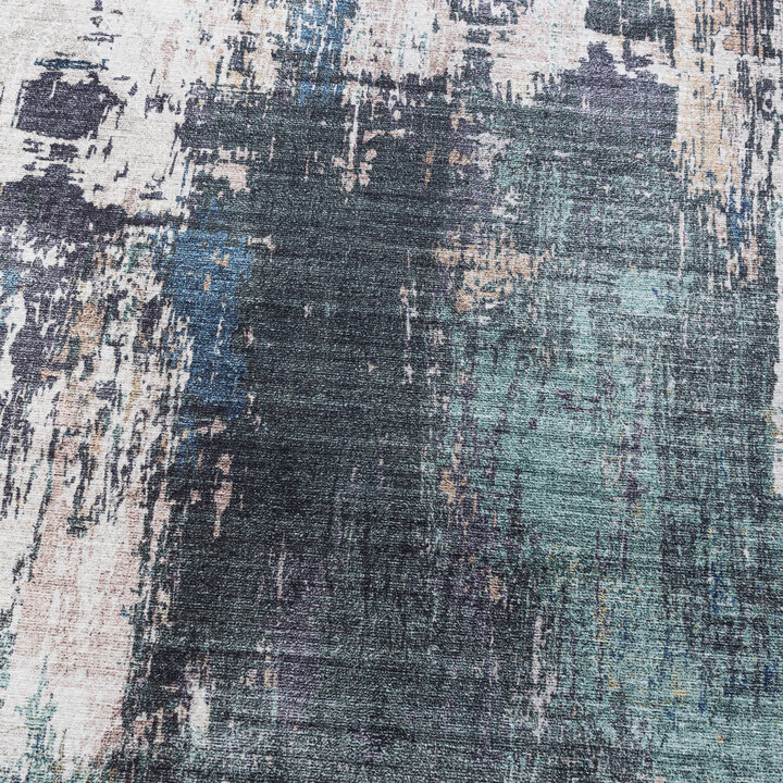 Wasbare loper - Domingo Grunge Groen/Creme - 3