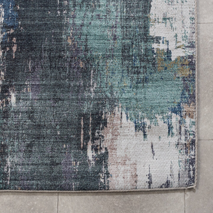 Wasbare loper - Domingo Grunge Groen/Creme - 4