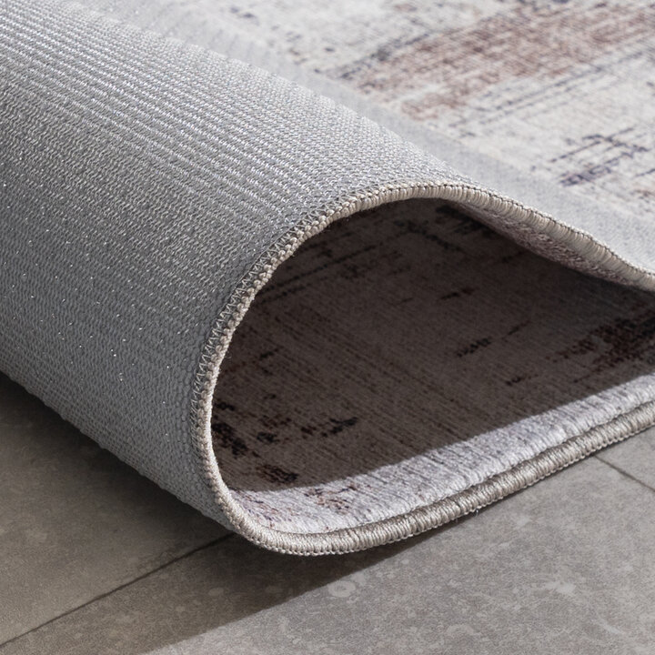 Wasbare loper - Domingo Grunge Taupe/Creme - 6