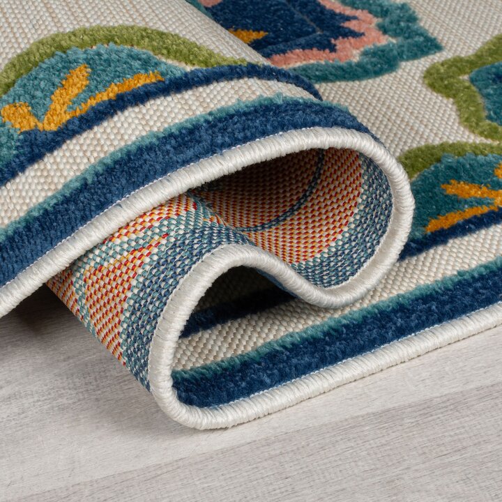Binnen- en buiten loper - Batio Floral Blauw/Groen - 5