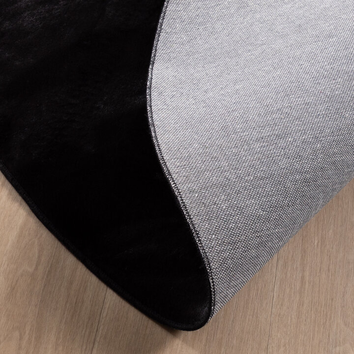 Rond laagpolig vloerkleed - Cozy Zwart  - 6