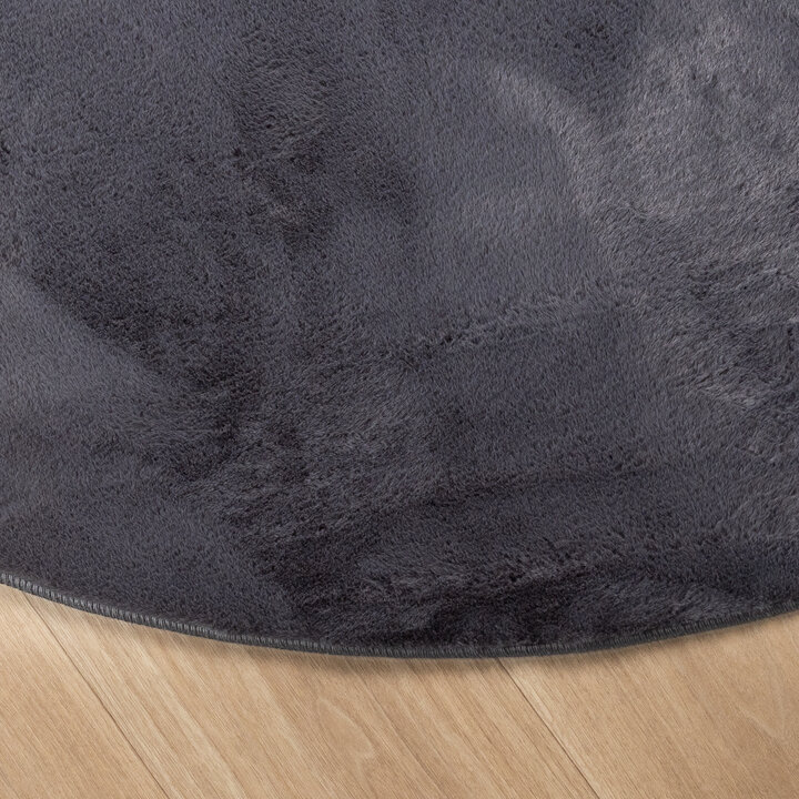 Rond laagpolig vloerkleed - Cozy Antraciet  - 4