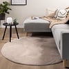 Rond laagpolig vloerkleed - Cozy Taupe  - thumbnail