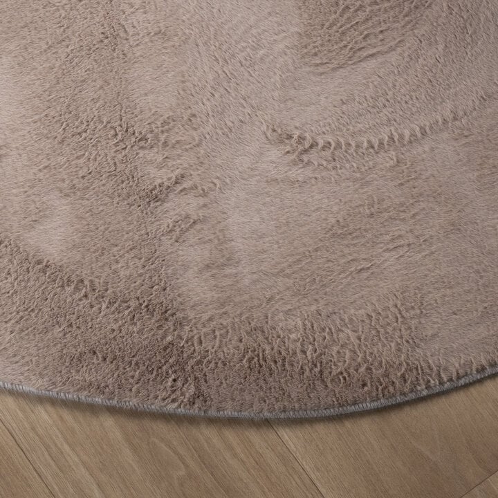 Rond laagpolig vloerkleed - Cozy Taupe  - 4