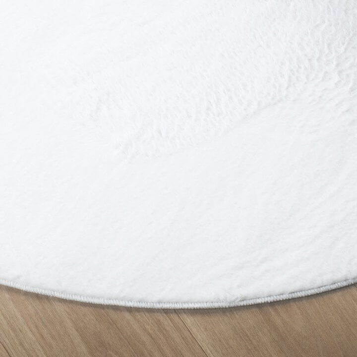 Rond laagpolig vloerkleed - Cozy Wit  - 4