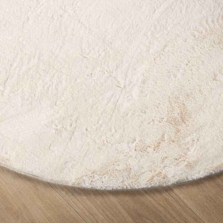 Rond laagpolig vloerkleed - Cozy Creme  - 4