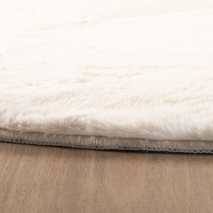 Rond laagpolig vloerkleed - Cozy Creme  - 5