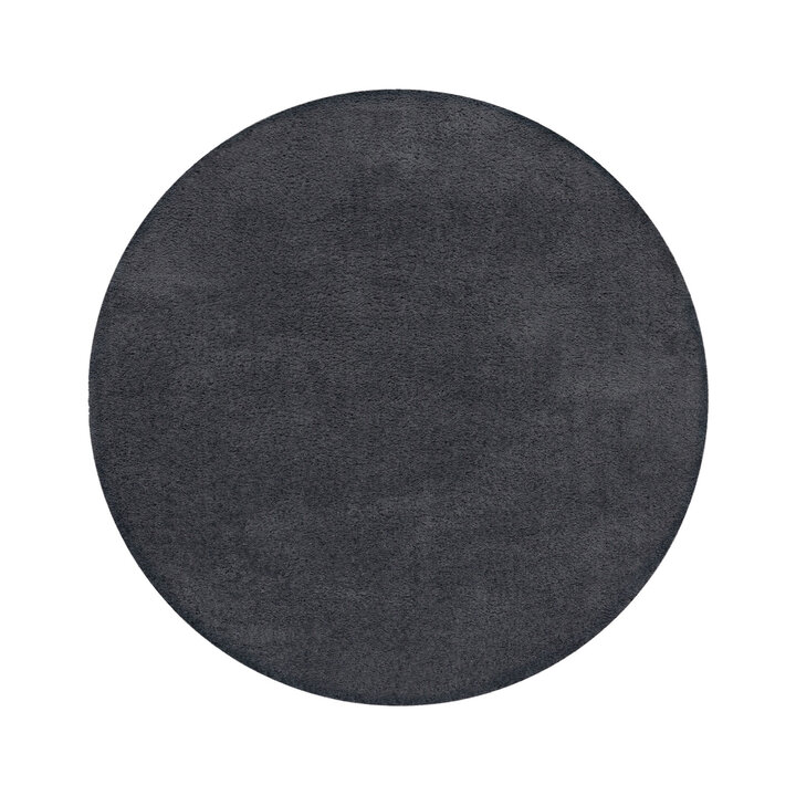 Rond shaggy vloerkleed - Farenzo Grijs - 1