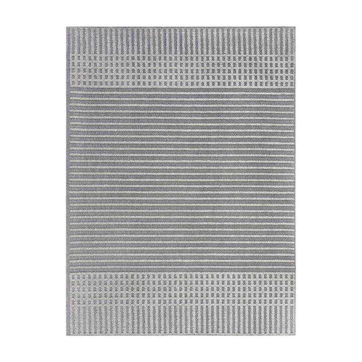 Wasbaar vloerkleed - Elto Stripe Grijs - 1