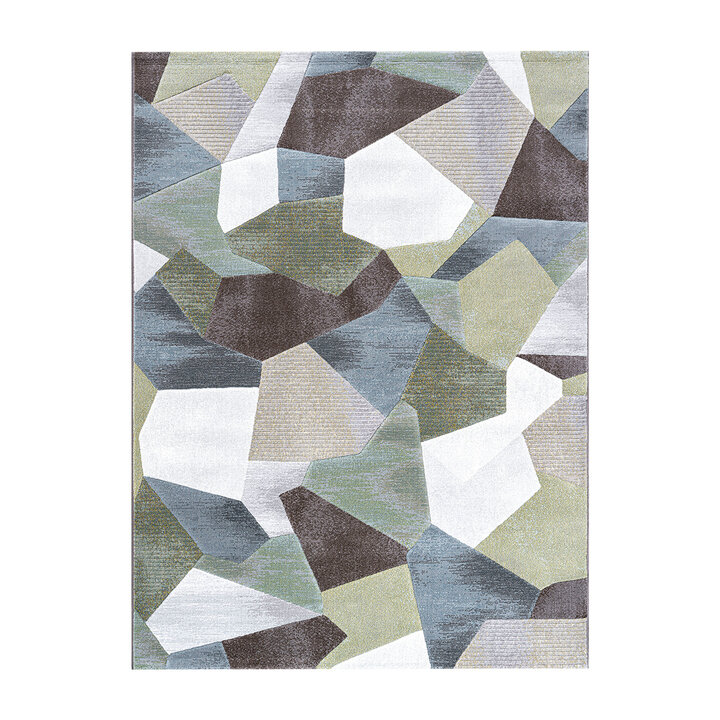 Abstract vloerkleed - Axil Blauw/Groen 5250 - 1