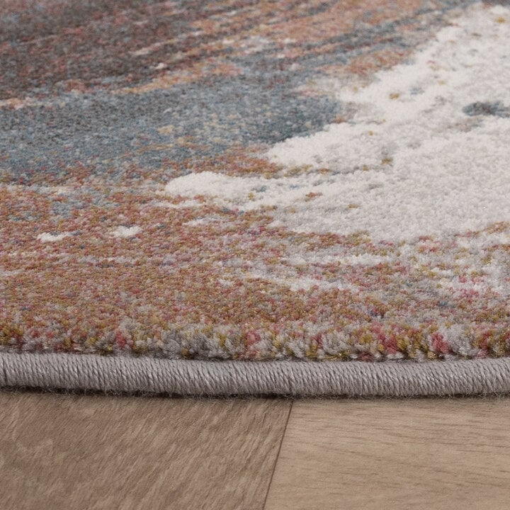 Rond abstract vloerkleed - Xavier Wave Blauw/Rood - 5