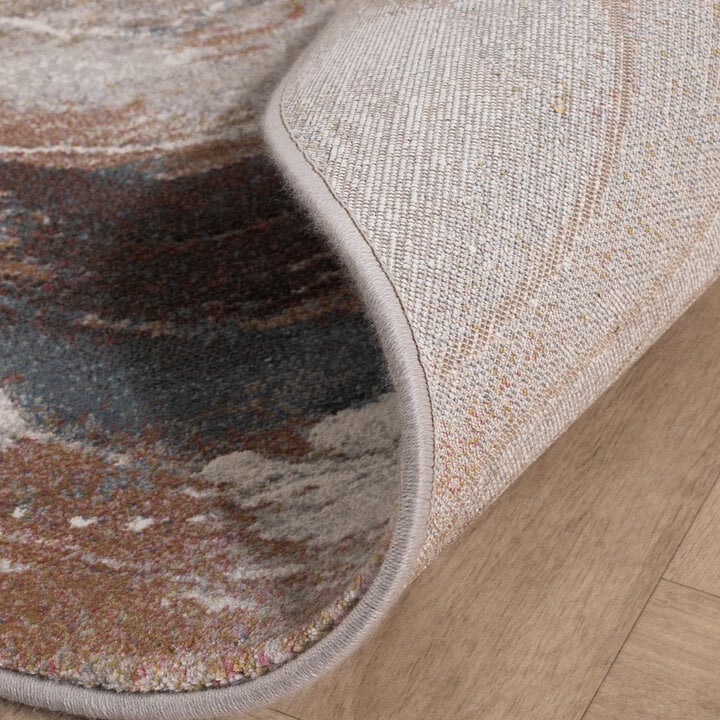 Rond abstract vloerkleed - Xavier Wave Blauw/Rood - 6