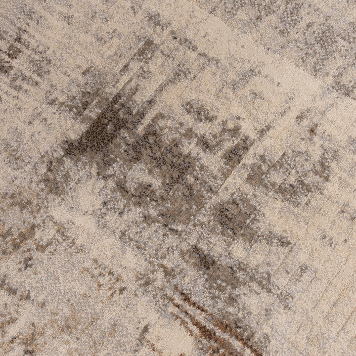 Rond abstract vloerkleed - Xavier Scratch Taupe/Grijs - 3
