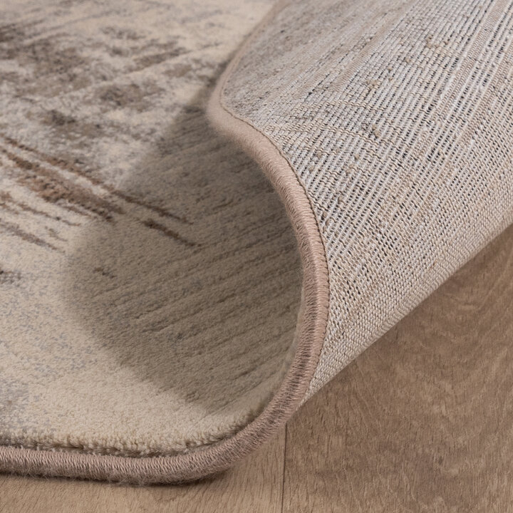 Rond abstract vloerkleed - Xavier Scratch Taupe/Grijs - 6