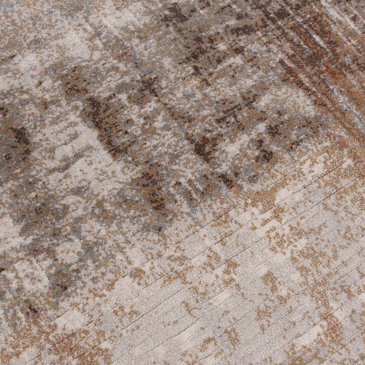 Rond abstract vloerkleed - Xavier Scratch Taupe/Rood - 3