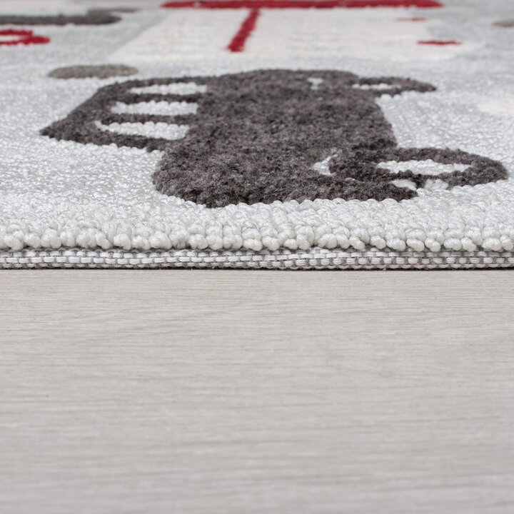 Kindervloerkleed - Zesto City Grijs/Rood - 3