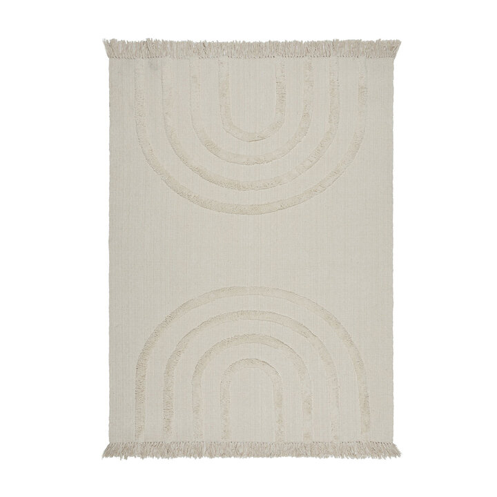 Handgemaakt kindervloerkleed - Anuro Rainbow Creme - 1