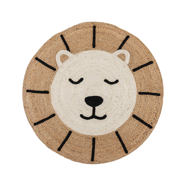 Jute kindervloerkleed - Julio Leeuw Beige - 1
