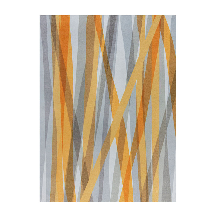 Wasbaar vloerkleed - Fabio Stripe Grijs/Geel - 1