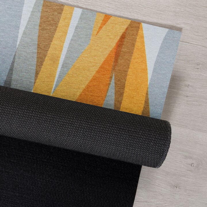 Wasbaar vloerkleed - Fabio Stripe Grijs/Geel - 4