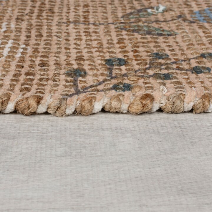 Jute vloerkleed - Amilio Floral Naturel - 3