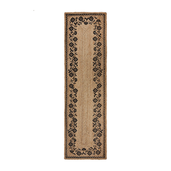 Jute loper - Marino Floral Naturel - 1