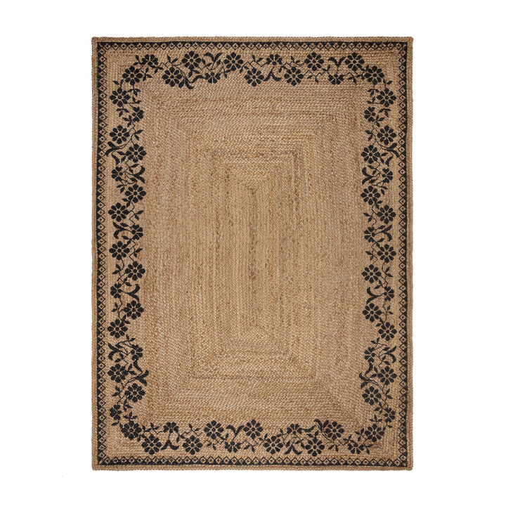 Jute vloerkleed - Marino Floral Naturel - 1