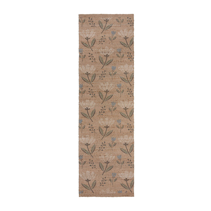Jute loper - Amilio Floral Naturel - 1