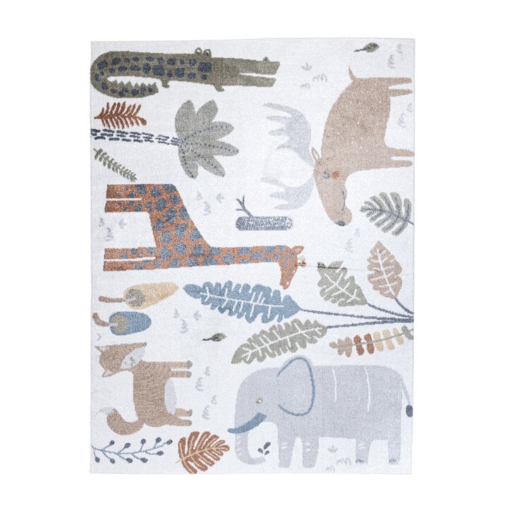 Wasbaar kindervloerkleed - Mace Animals Creme - 1