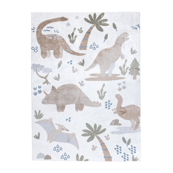 Wasbaar kindervloerkleed - Mace Dino Creme - 1