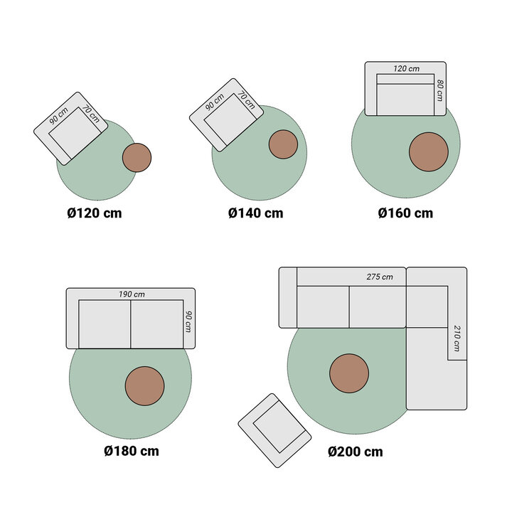 Rond Scandinavisch vloerkleed - Charm Curves Wit - 7