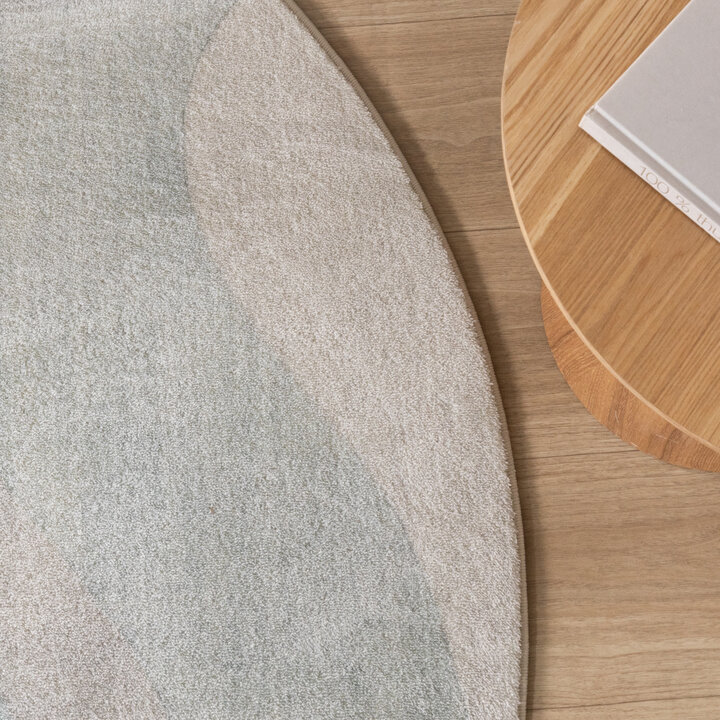 Rond modern vloerkleed - Field Groen - 2