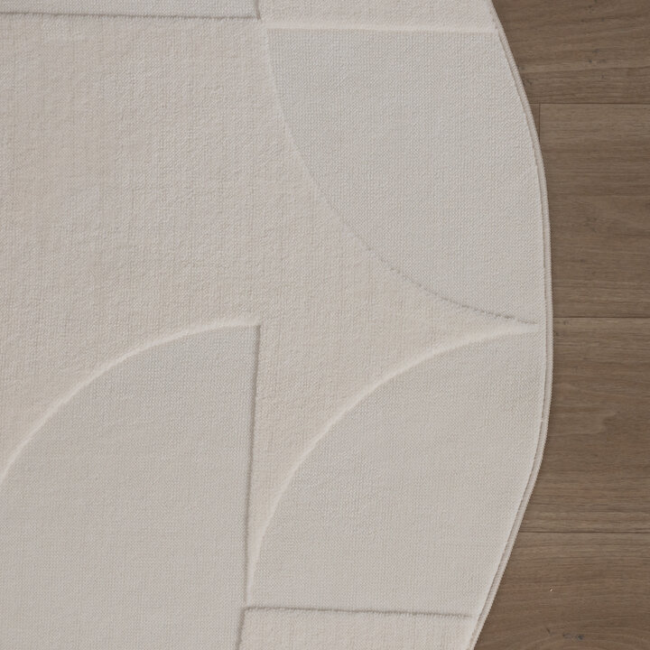 Rond Scandinavisch vloerkleed - Charm Circles Wit - 4