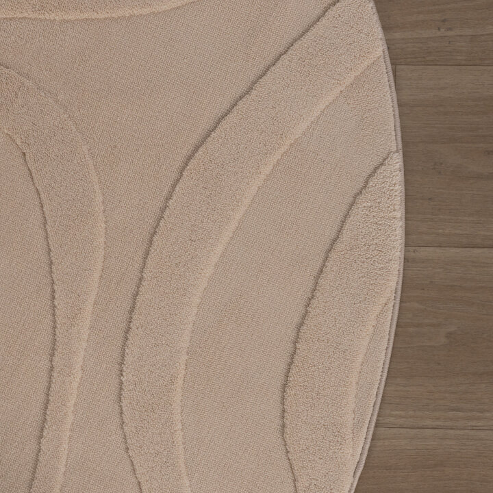 Rond Scandinavisch vloerkleed - Charm Shapes Beige - 4