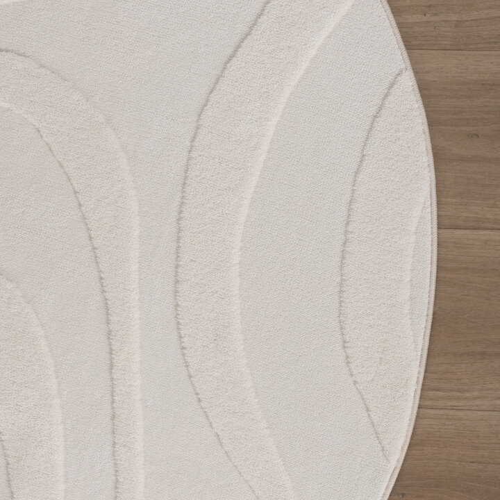 Rond Scandinavisch vloerkleed - Charm Shapes Wit - 4