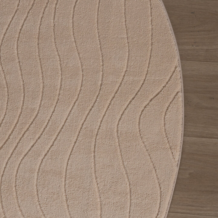 Rond Scandinavisch vloerkleed - Charm Waves Beige - 4