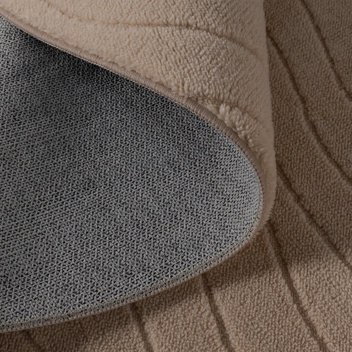 Rond Scandinavisch vloerkleed - Charm Waves Beige - 6